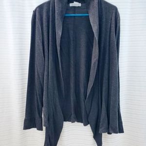 Liz Claiborne: LG dark grey cardigan with ribbed opening